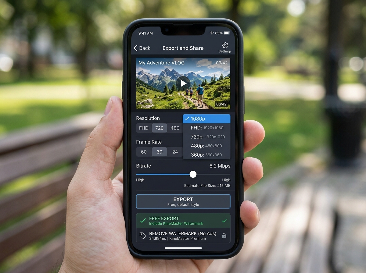 kinemaster 1080p export free