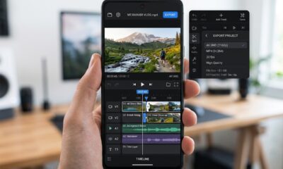 professional mobile video editing interface with multi-layer timeline and 4K export options - video editing app no watermark
